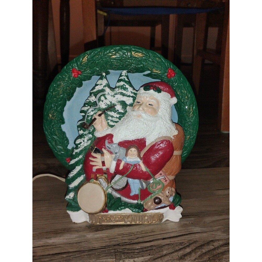 Hand painted santa Christmas scene nightlight